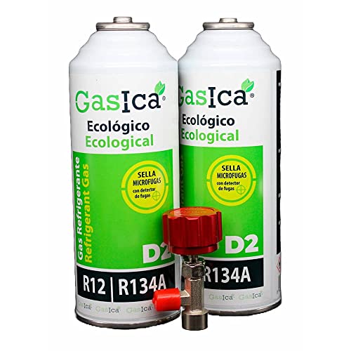 Sparpack (2 x 226 g) Gasica D2 Ersatz für R12, R134A mit Nachfüllschlüssel von Ralertreik