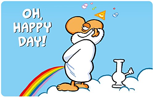 Ralph Ruthe Brettchen – Oh, Happy Day! Frühstücksbrettchen aus Resopal 23,5 x 14,5 cm von veeu