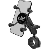 RAM Mounts X-Grip Motorrad-Halterung für Smartphones bis 82,6 mm Breite, B-Kugel (1 Zoll), Torque-Schraubklemme (Durchmesser 28,6-38,1 mm), mittlerer Verbindungsarm von Ram Mounts