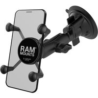 RAM Mounts X-Grip Saugfuss-Halterung für Smartphones bis 82,6 mm Breits, B-Kugel (1 Zoll), mittlerer Verbindungsarm von Ram Mounts