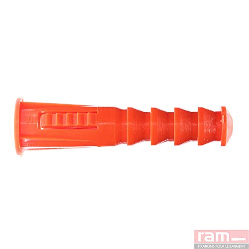 Dübel mit Kragen, 14 mm x 69 mm, orange, Eimer mit 100 Stück von Ram