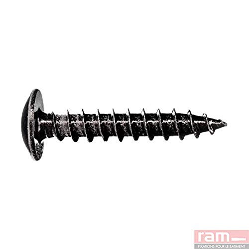 Schrauben, 7 mm x 40 mm, Schwarz, 50 Stück von Ram