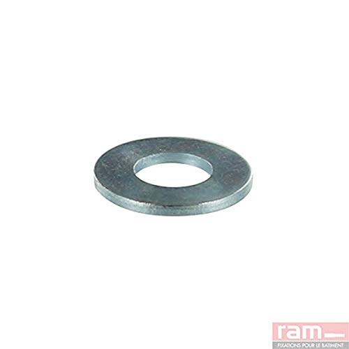 Unterlegscheibe aus verzinktem Stahl, Stärke: 1,5 mm, 7 mm x 22 mm, Grau, 200 Stück von RAM CHEVILLES ET FIXATIONS