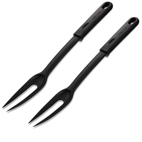 Ram Pro Nylon-Gabel aus hitzebeständigem Nylon mit Kunststoffgriff mit Loch, ideal für die Verwendung mit antihaftbeschichteten Töpfen und Pfannen (2 Stück) von RamPro