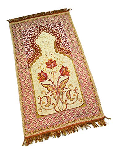 Gebetsteppich Muslim Orientalischer Seccade | Extra Dünn | 110 x 65 cm | Sejadah Extra weich | Namazlik, Namaz, Moschee von Ramadan24