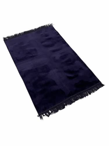 Ramadan24 Gebetsteppich Ohne Motiv 110x65cm Weicher Namazlik Ohne Muster Einfarbig (Königsblau) von Ramadan24
