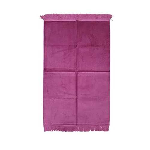 Ramadan24 Gebetsteppich Ohne Motiv 110x65cm Weicher Namazlik Ohne Muster Einfarbig (Rosa) von Ramadan24