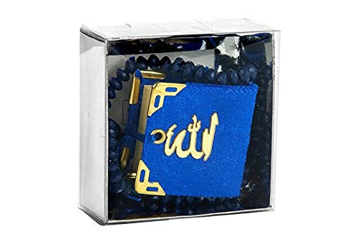 Ramadan24 Islamisches Geschenk Set Koran und Gebetskette mit 99 Perlen - Tesbih & Kuran in Arabisch Muslimen Geschenke (Navy) von Ramadan24