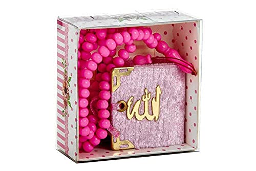Ramadan24 Islamisches Geschenk Set Koran und Gebetskette mit 99 Perlen - Tesbih & Kuran in Arabisch Muslimen Geschenke (Rosa) von Ramadan24
