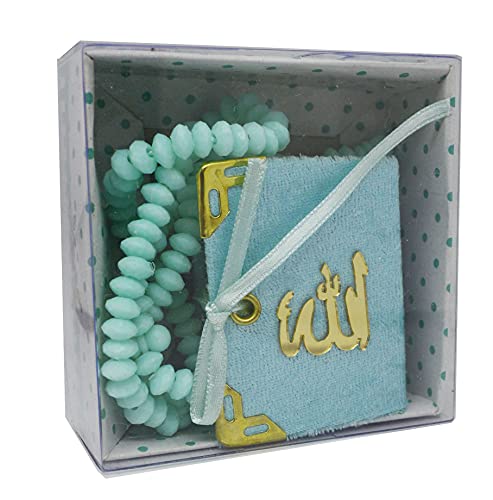 Ramadan24 Islamisches Geschenk Set Koran und Gebetskette mit 99 Perlen - Tesbih & Kuran in Arabisch Muslimen Geschenke (Türkis) von Ramadan24