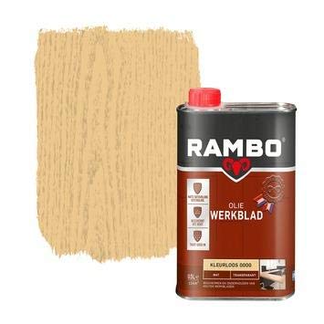 Rambo - Arbeitsplatte Öl - Transparent - Matt - Schützt das Holz - Erhält das natürliche Aussehen - Extra hochwertig - Farblos - 0,5 Liter von Rambo