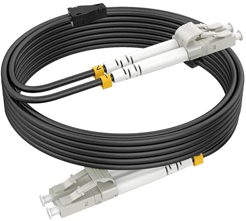 RamboCables 10m Gepanzerte Glasfaser-Kabel OM3 LC auf LC Duplex Multimode, LWL-Kabel für den Innen- und Außenbereich, 10GB 50/125um LSZH OD 3,0mm Schwarz von RamboCables
