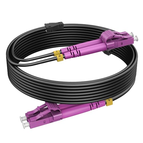 RamboCables 10m Gepanzerte Glasfaser-Kabel OM4 LC auf LC Duplex Multimode, LWL-Kabel für den Innen- und Außenbereich, 10GB 50/125um LSZH OD 3,0mm Schwarz 𝙍𝙖𝙢𝙗𝙤𝘾𝙖𝙗𝙡𝙚𝙨 von RamboCables