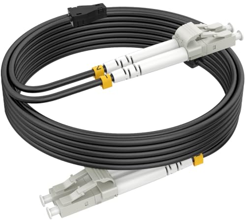 RamboCables 25m Gepanzerte Glasfaser-Kabel OM3 LC auf LC Duplex Multimode, LWL-Kabel für den Innen- und Außenbereich, 10GB 50/125um LSZH OD 3,0mm Schwarz von RamboCables