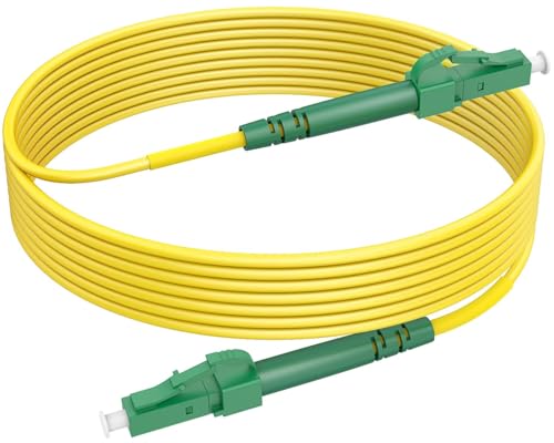 RamboCables 7m Glasfaserkabel LC/APC auf LC/APC,OS2 Simplex Singlemode 9/125µm LSZH，FTTH LWL Patchkabel Gelb von RamboCables