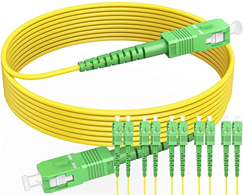 RamboCables (1m 5pack LWL Glasfaser-Kabel SC/APC auf SC/APC, OS2 Singlemode Patchkabel 9/125μm LSZH, FTTH Lichtwellenleiter Gelb von RamboCables