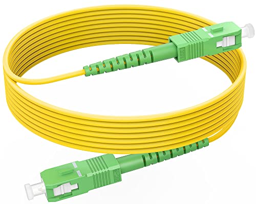 RamboCables (2m 5pack) LWL Glasfaser-Kabel SC/APC auf SC/APC, OS2 Singlemode Patchkabel 9/125μm LSZH, FTTH Lichtwellenleiter Gelb von RamboCables