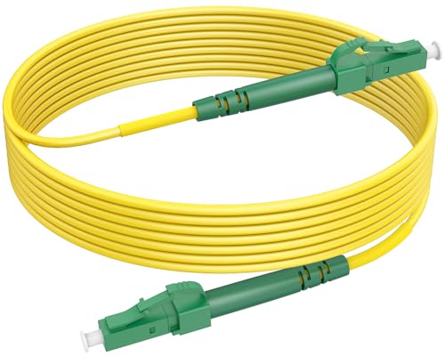 RamboCables LWL Glasfaser-Kabel LC/APC auf LC/APC, OS2 Singlemode Patchkabel 9/125μm LSZH, FTTH Lichtwellenleiter Gelb 1m von RamboCables