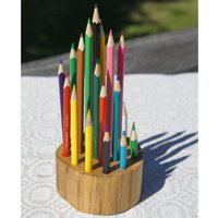 Rustikaler Stiftehalter Aus Eichenholz von RamellJoinery