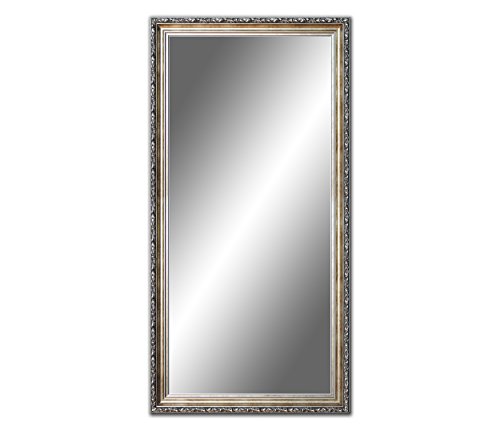 100 cm x 60 cm, Spiegel mit Rahmen, Badezimmerspiegel Antik, Alte Spiegel, Handgefertigte, Stabiler Rückwand, Rahmenleiste: 60 mm breit und 45 mm hoch, Rahmen Farbe: Gold- Silber von Ramix