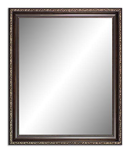 60 x 50 cm (57 x 47 cm), Antik Spiegel, Alte Spiegel, Stabiler Rückwand, Rahmen Farbe: Braun - Gold von Ramix