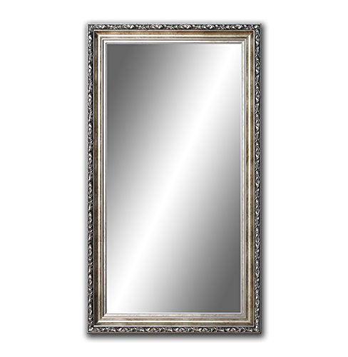 80 cm x 40 cm, Spiegel mit Rahmen, Badezimmerspiegel Antik, Alte Spiegel, Handgefertigte, Stabiler Rückwand, Rahmenleiste: 60 mm breit und 45 mm hoch, Rahmen Farbe: Gold- Silber von Ramix