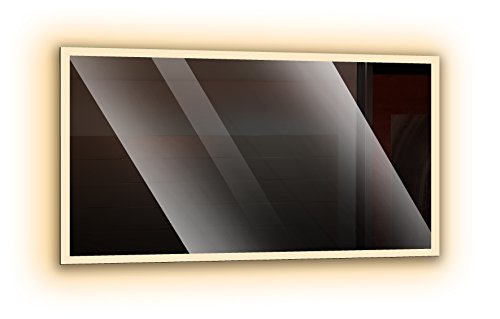 Ramix Badspiegel mit LED - Beleuchtung, Wandspiegel, Badezimmerspiegel - rundherum beleuchtet durch satinierte Lichtflächen, Farbe: Weiß - Warmweiß, Größe: Breite 40 cm x Höhe 30 cm von Ramix