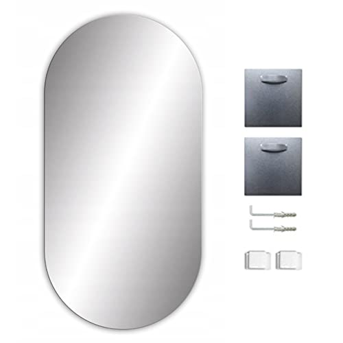 RAMIX Oval Spiegel, Rahmenloser, Spiegelfliese, Wandspiegel, Badspiegel, Zimmer, Größe: OVAL 100x50 cm von RAMIX