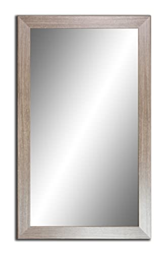 Ramix Spiegel mit Rahmen 87x47 cm, 47x87 cm, 5 Farben Rahmen, Fester Rahmen, Stabiler Rückwand, Rahmenleiste: 40 mm breit und 18 mm hoch, Rahmen Farbe: graues Holz von Ramix