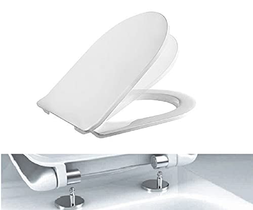 Ramm Toilettensitz mit Absenkautomatik Soft Close | WC Sitz aus antibakteriellem Duroplast mit Quick-Release-Funktion | Made in EU |kompatibel mit Roca Nexo | inkl Befestigungsmaterial (Slim) von Ramm