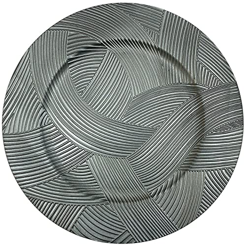 Platzteller, modernes Design, 33 cm, rund, Hellgrau, 4 Stück von Rammento
