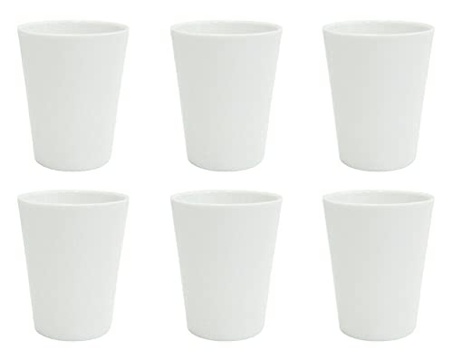 Set mit 6 weißen Bechern aus Keramik, glänzend, 350 ml von Rammento