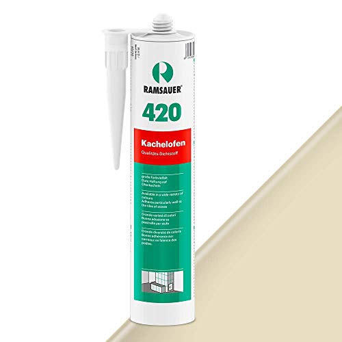 Ramsauer 420 Kachelofen - Profi Acryl Dichtstoff für Kachelofenfugen und Anschlussfugen - 310ml Kartusche (Florella) von Ramsauer