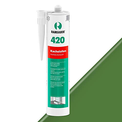 Ramsauer 420 Kachelofen - Profi Acryl Dichtstoff für Kachelofenfugen und Anschlussfugen - 310ml Kartusche (Hellgrün) von Ramsauer