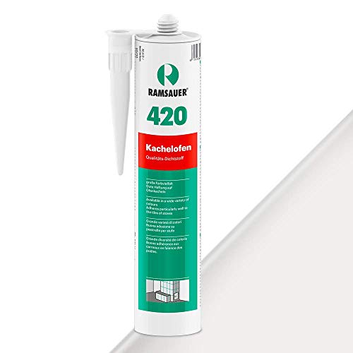 Ramsauer 420 Kachelofen - Profi Acryl Dichtstoff für Kachelofenfugen und Anschlussfugen - 310ml Kartusche (Reinweiß) von Ramsauer