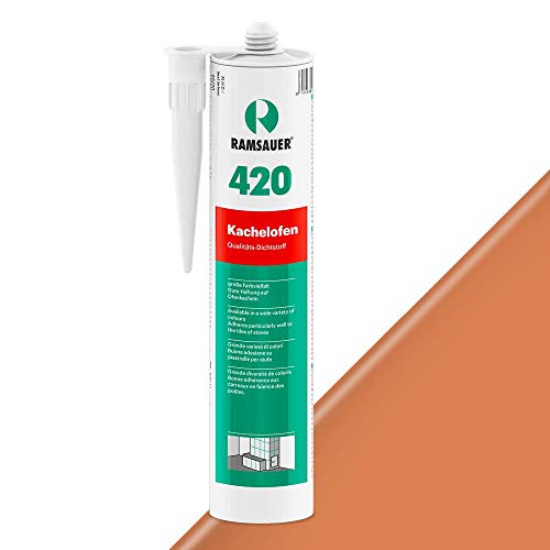 Ramsauer 420 Kachelofen - Profi Acryl Dichtstoff für Kachelofenfugen und Anschlussfugen - 310ml Kartusche (Zimt) von Ramsauer