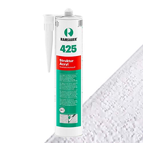 Ramsauer 425 Struktur Acryl - Strukturierte Fugendichtungsmasse für Beton, Gasbeton, Putz, Mauerwerk und Holz (Weiß Fein) von Ramsauer