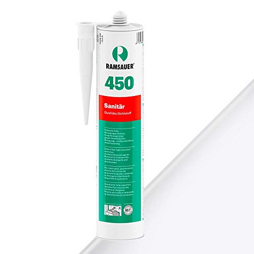 Ramsauer 450 Sanitär 1K Silikon Dichtstoff 310ml Kartusche (Weiß) von Ramsauer