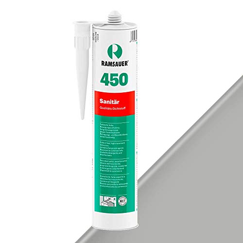 Ramsauer 450 Sanitär 1K Silikon Dichtstoff 310ml Kartusche (Zementgrau) von Ramsauer