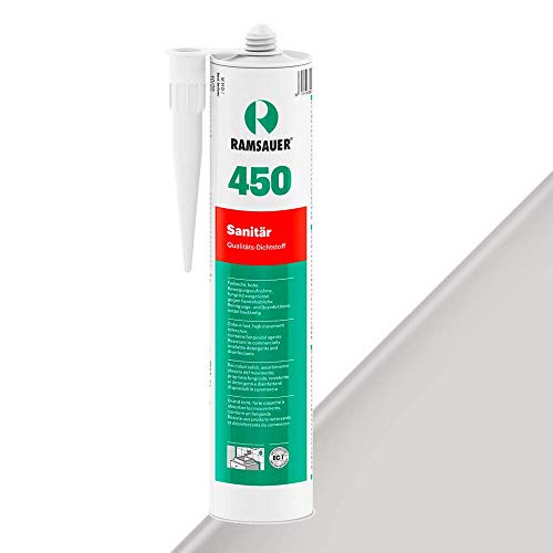 Ramsauer 450 Sanitär 1K Silikon Dichtstoff 310ml Kartusche (Grauweiß) von Ramsauer