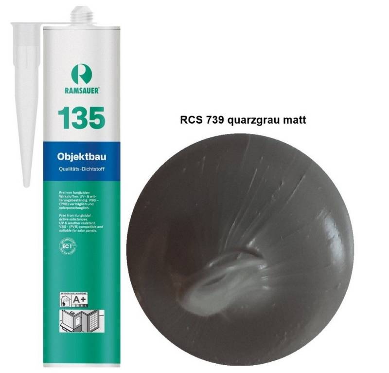 Ramsauer Dichtstoff Ramsauer 135 Objektbau Silikon Fugen Dichtstoff 310ml Kartusche, gebrauchsfertig, VSG verträglich, UV beständig, geruchsneutral von Ramsauer