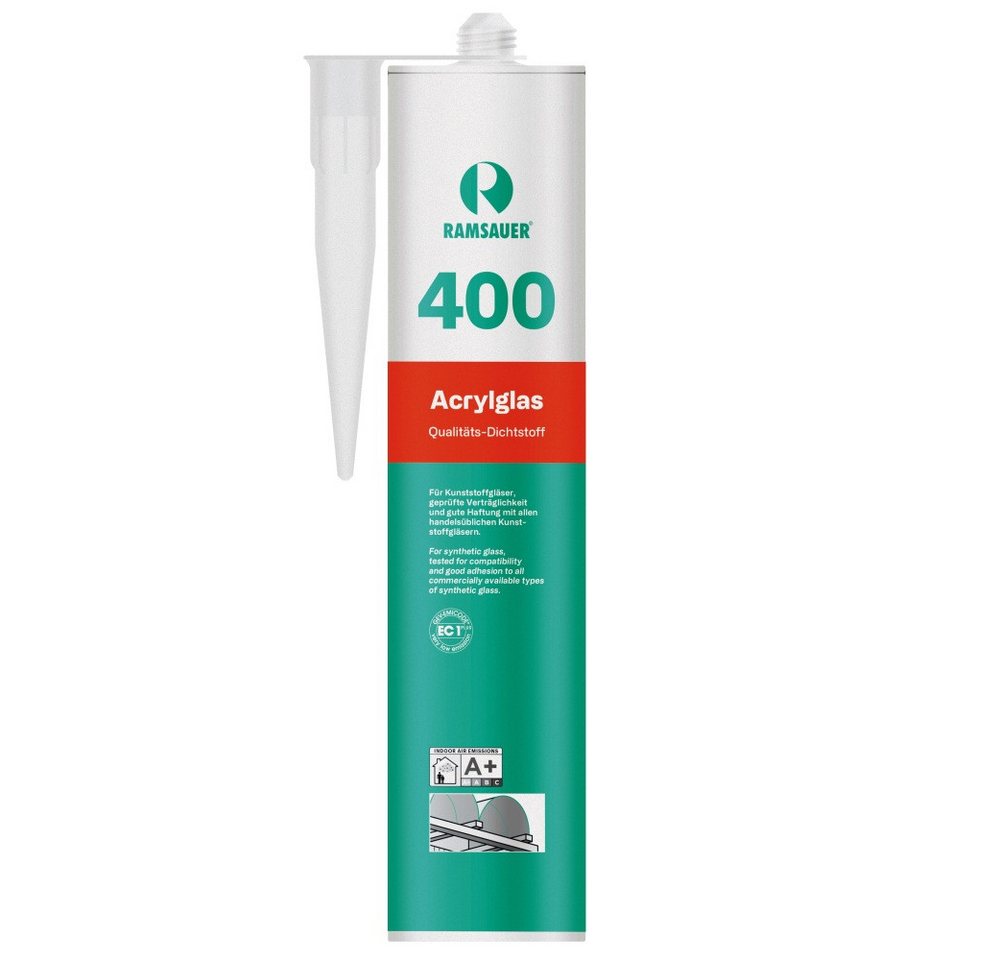 Ramsauer Dichtstoff Ramsauer 400 Acrylglas Silikon transparent Dichtstoff 310ml Kartusche, gebrauchsfertig, besonders UV- & witterungsbeständig von Ramsauer