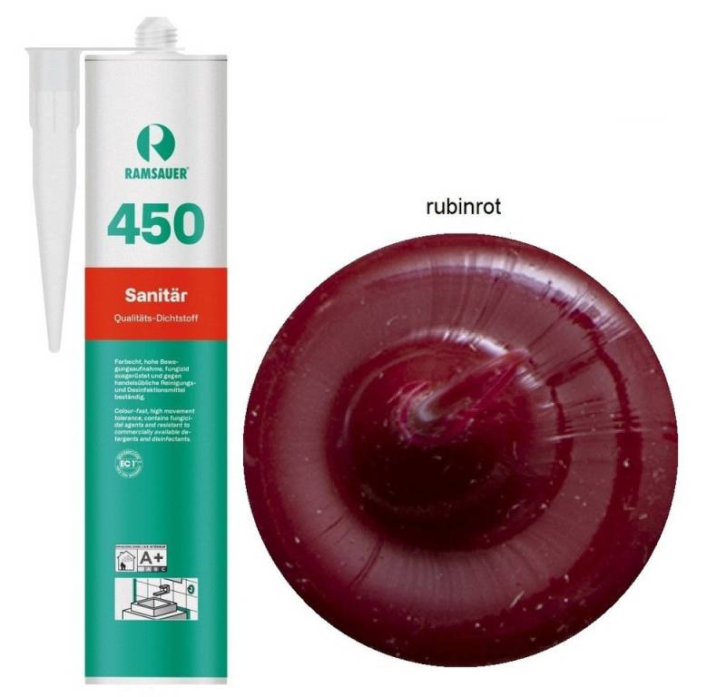 Ramsauer Dichtstoff Ramsauer 450 Sanitär Silicon Fugen Dichtstoff 310ml Kartusche, gebrauchsfertig, chemisch widerstandsfähig, schnellhärtend, UV-beständig, pilzhemmend von Ramsauer