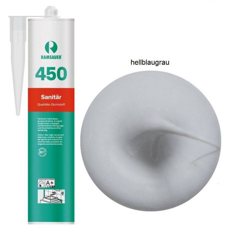 Ramsauer Dichtstoff Ramsauer 450 Sanitär Silicon Fugen Dichtstoff 310ml Kartusche, gebrauchsfertig, chemisch widerstandsfähig, schnellhärtend, UV-beständig von Ramsauer