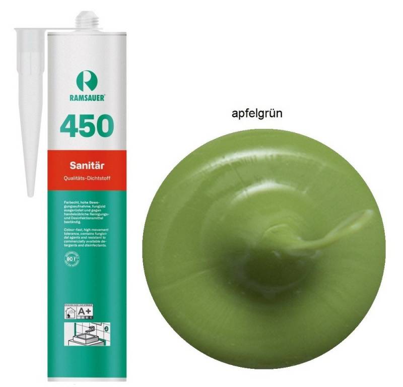 Ramsauer Dichtstoff Ramsauer 450 Sanitär Silicon Fugen Dichtstoff 310ml Kartusche, gebrauchsfertig, chemisch widerstandsfähig, schnellhärtend, UV-beständig von Ramsauer
