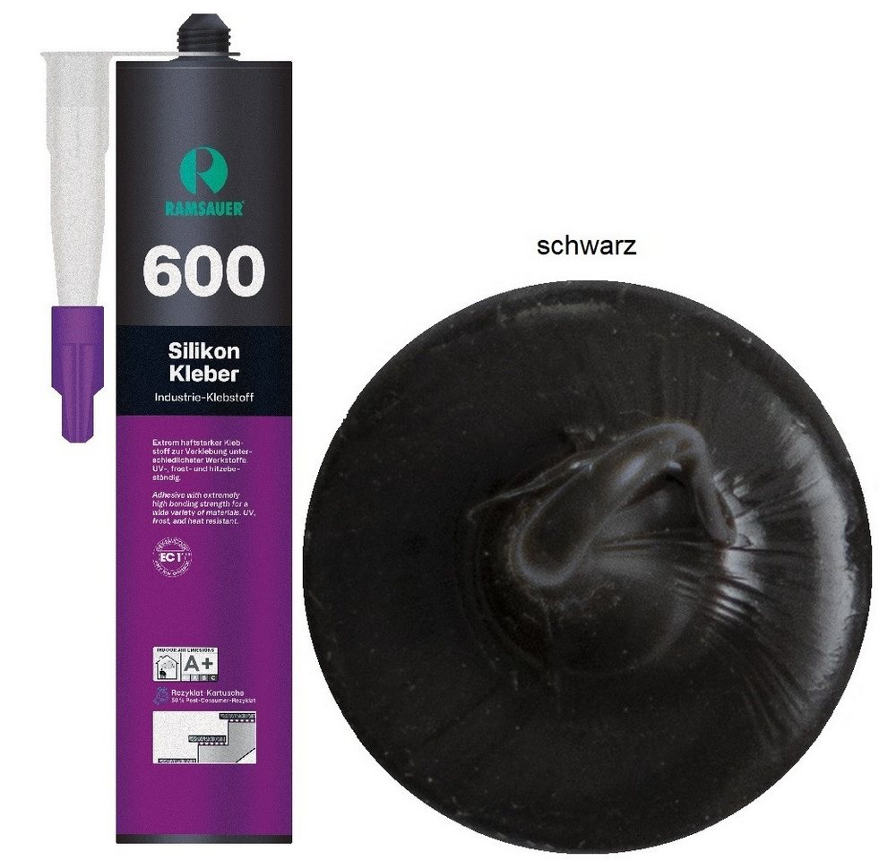 Ramsauer Klebstoff Ramsauer 600 Silikon Kleber Silikon Klebstoff 395g Kartusche schwarz, gebrauchsfertig Ramsauer Klebstoff Ramsauer 600 Silikon Kleber Silikon Klebstoff 395g Kartusche schwarz, gebrauchsfertig von Ramsauer