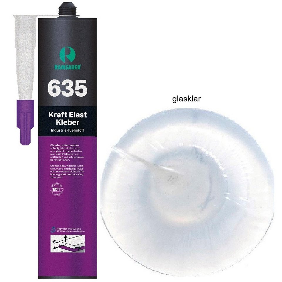 Ramsauer Klebstoff Ramsauer 635 Kraft Elast 1K Hybrid Kleber 300g Kartusche glasklar, haftet auf feuchtem Untergrund Ramsauer Klebstoff Ramsauer 635 Kraft Elast 1K Hybrid Kleber 300g Kartusche glasklar, haftet auf feuchtem Untergrund von Ramsauer