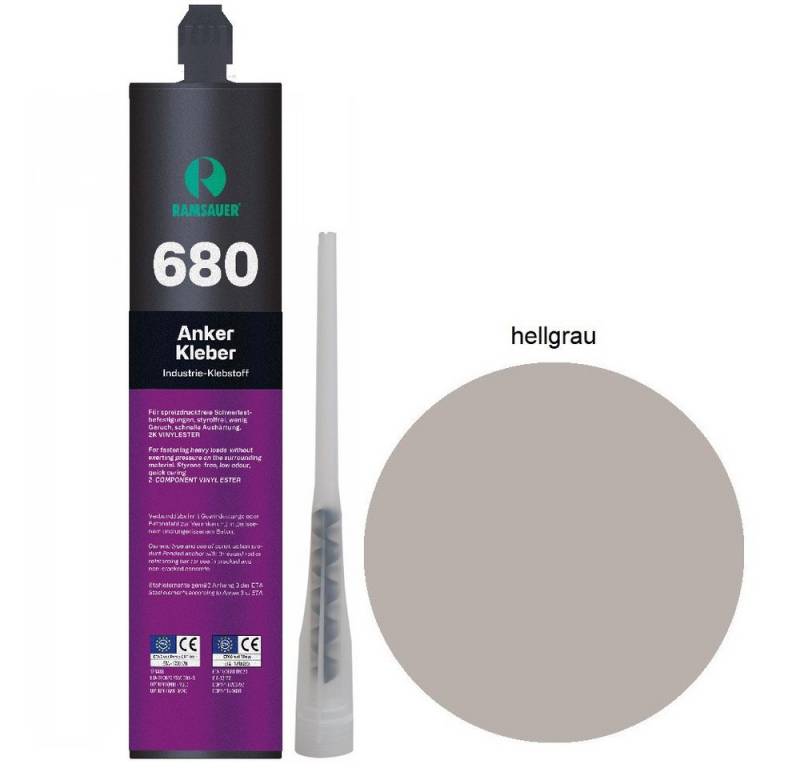 Ramsauer Klebstoff Ramsauer 680 Anker Kleber grau 2K Injektionsmörtel 445g Kartusche, 2 Komponenten von Ramsauer