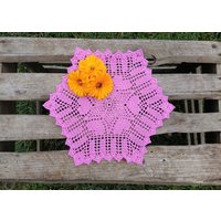 Rosa Deckchen, Deckchen Gehäkelt, Deckchen Gehäkelt, Decke Gehäkelt von RamuneCrochet