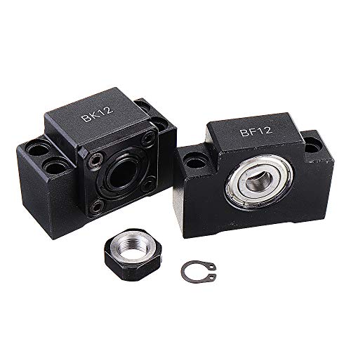 RanDal 2Pcs BK12 BF12 Kugelumlaufspindelstützen SFU1605 SFU1610 CNC XYZ Teile - Schwarz, Kohlenstoffstahl von RanDal
